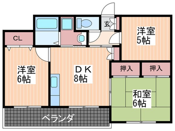 ル－ビンス観音Ⅱの物件間取画像